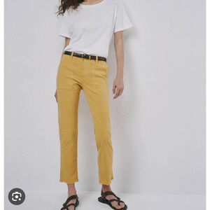 Nili Lotan Jenna Pants 11/88 80NL Jenna Straight Leg Twill 2 xs yellow